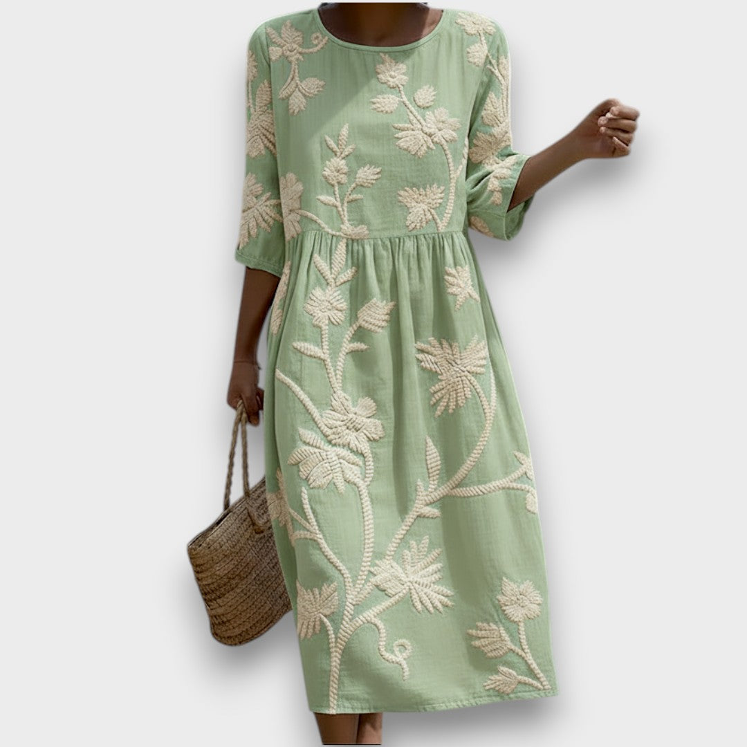 GWEN | Midi Dress with Flower Print