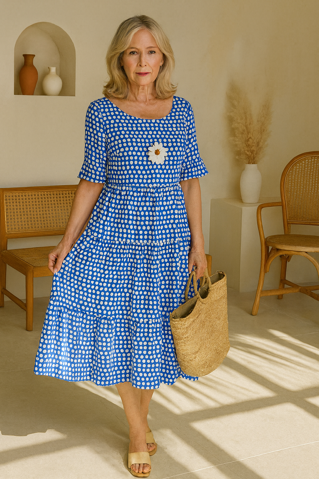 IRIS™ | Sable Short-Sleeve Midi Dress