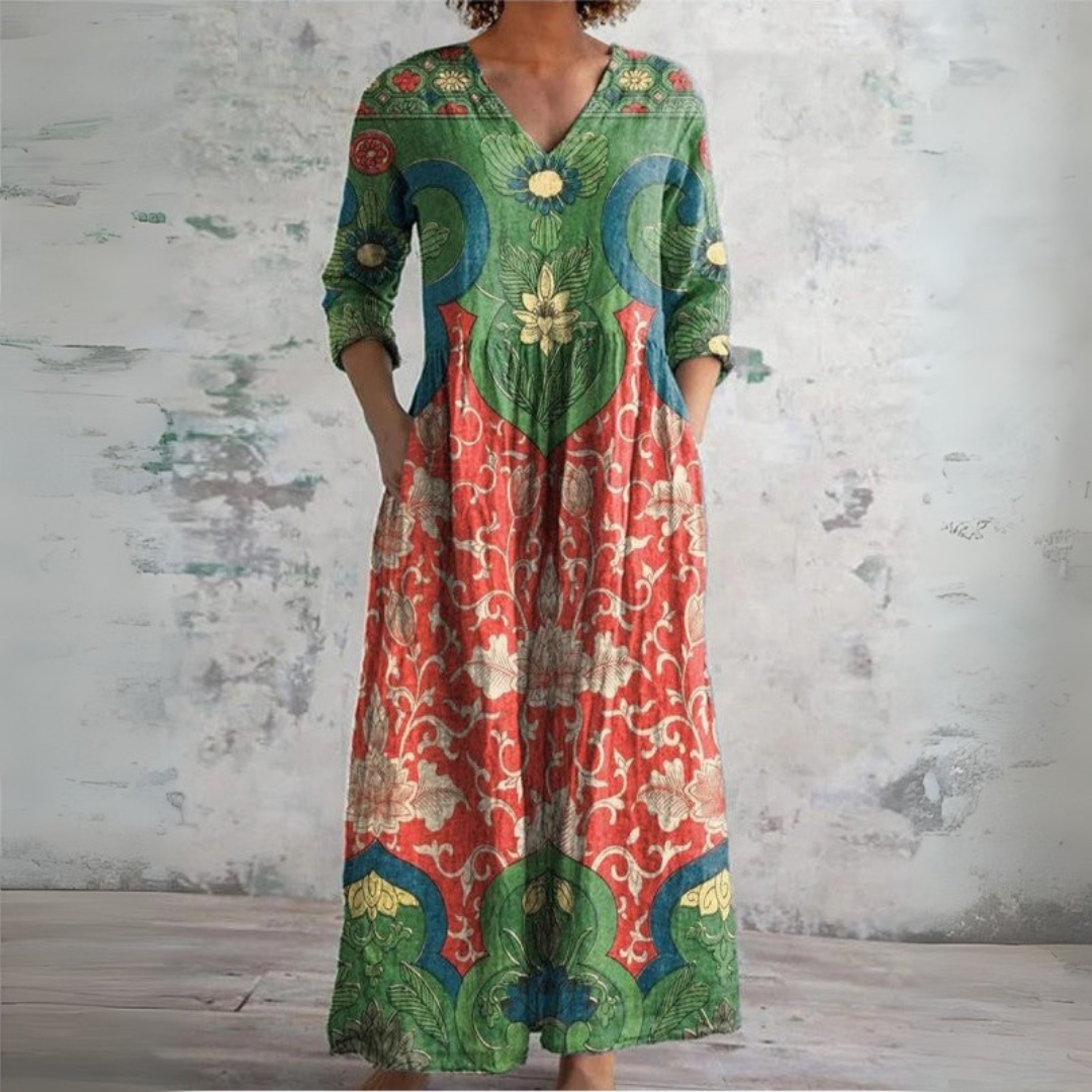 JUDITH™ | Vintage Floral Maxi Dress