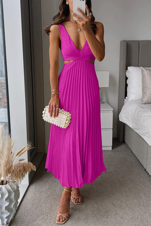 SANNE™ | Elegant Pleated Midi Dress