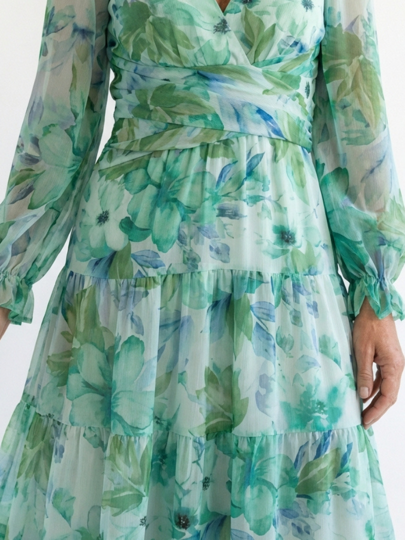 ALTHEA™ | Long Sleeve Floral Maxi Dress