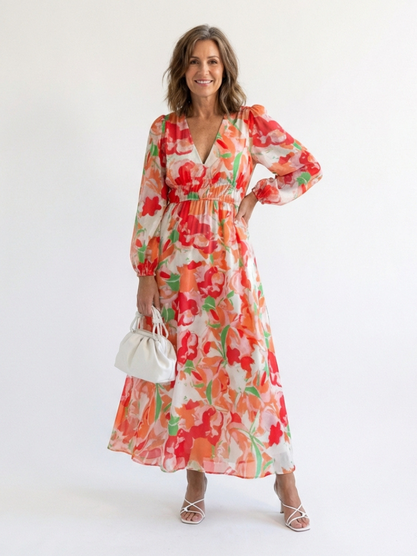 ALTHEA™ | Long Sleeve Floral Maxi Dress