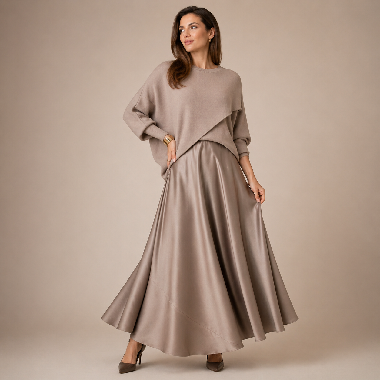 Clara | Elegant Layered Jumper and Midi Dress Set