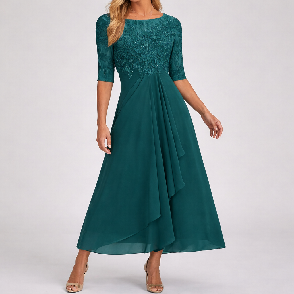 ZARIA | Lace Midi Dress Effortless Elegance