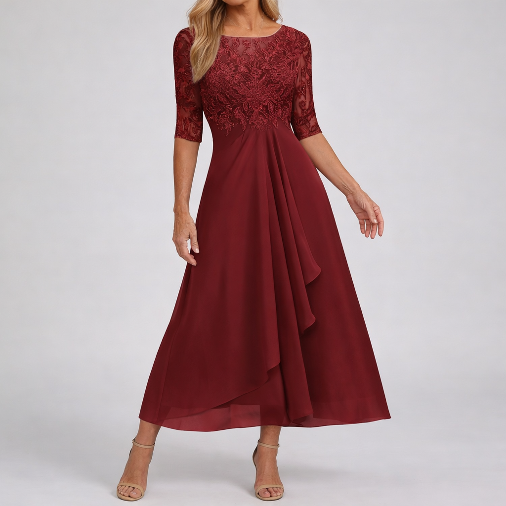 ZARIA | Lace Midi Dress Effortless Elegance