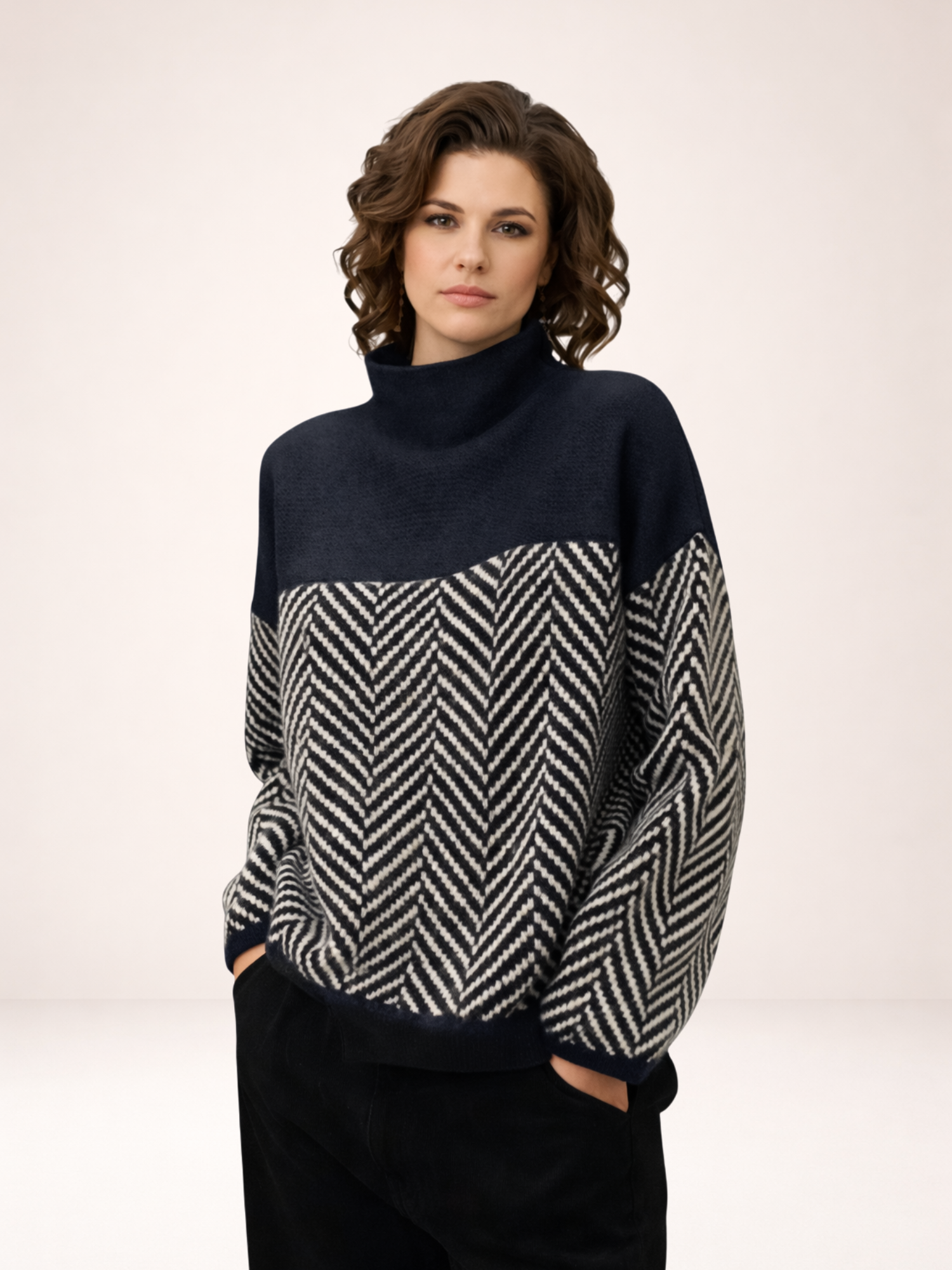 Élise | Herringbone Knit Sweater