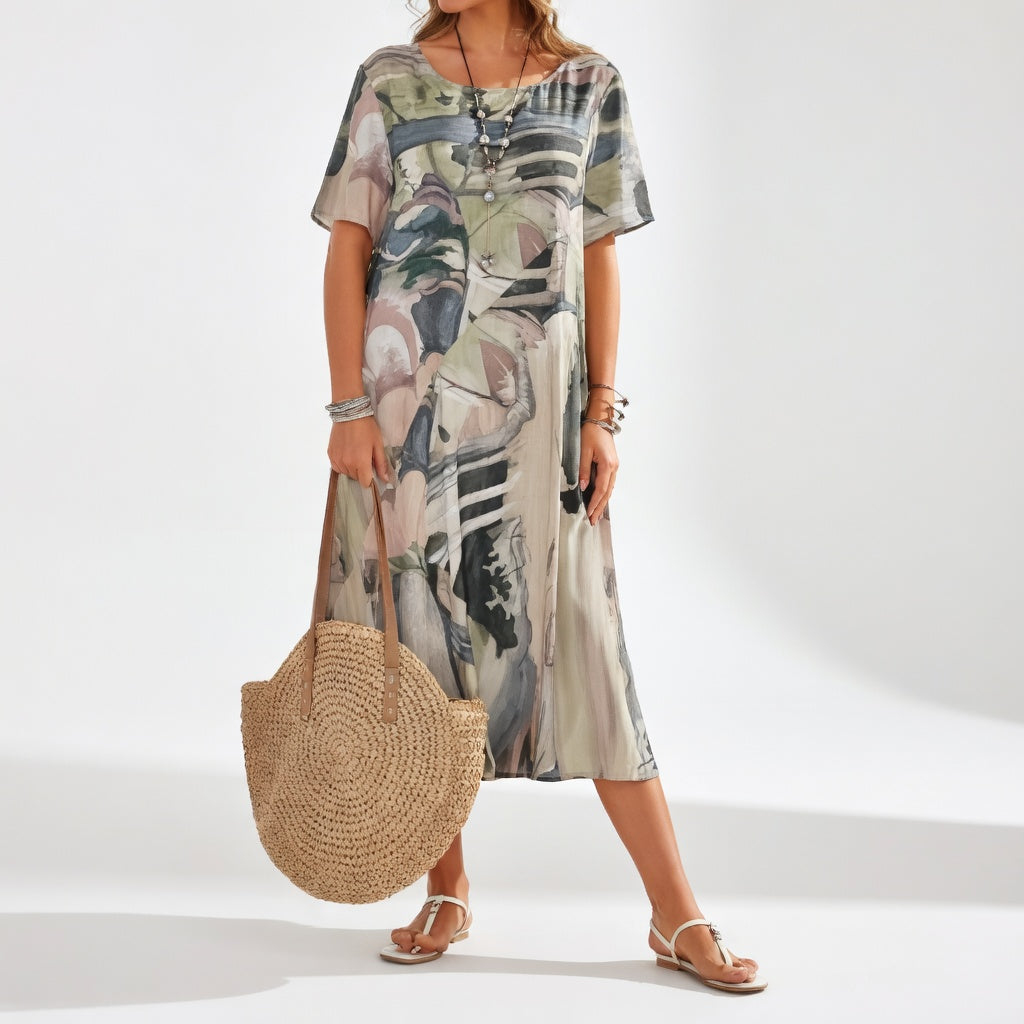 AZÉLORIA | Elegant Flowing Artistic Maxi Dress