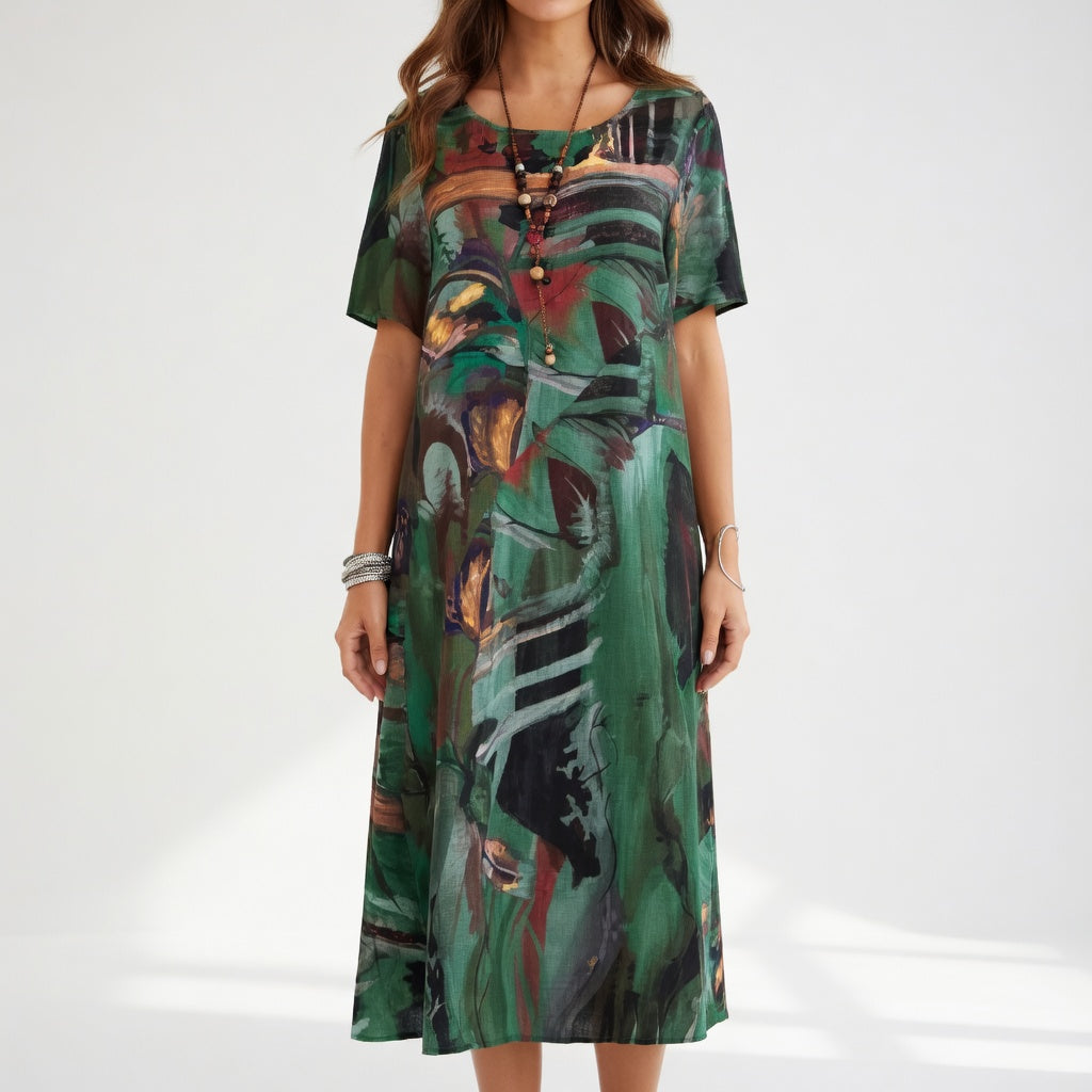 AZÉLORIA | Elegant Flowing Artistic Maxi Dress