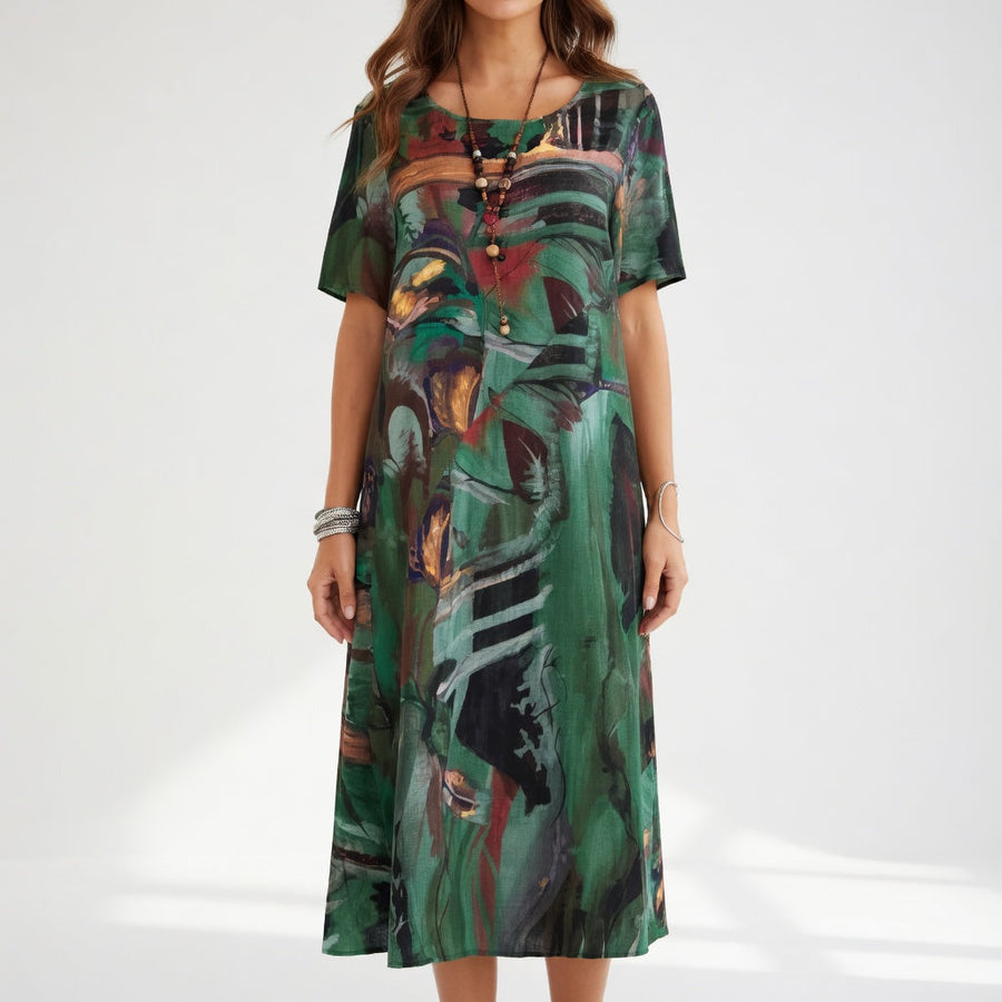 AZÉLORIA | Elegant Flowing Artistic Maxi Dress