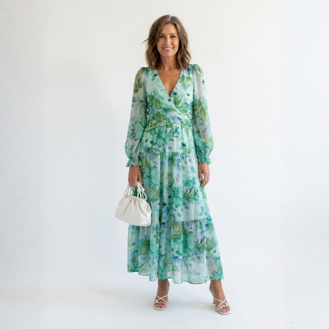 ALTHEA™ | Long Sleeve Floral Maxi Dress