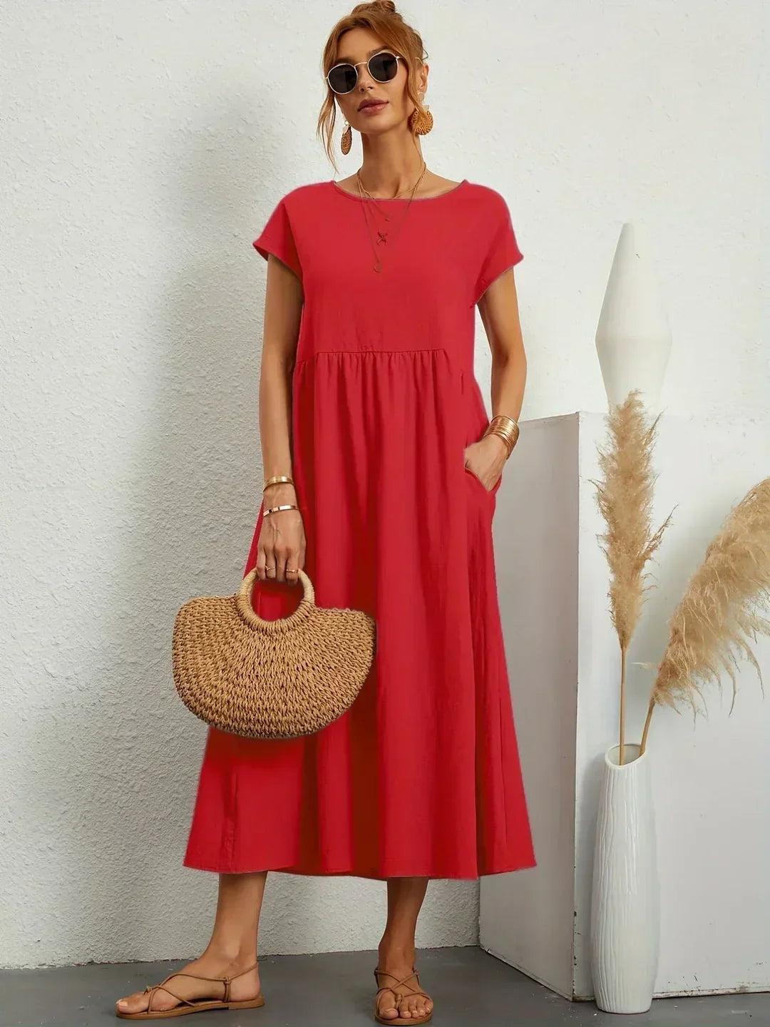GABRIELLE™ — A Flowing Midi Dress with Timeless Elegance