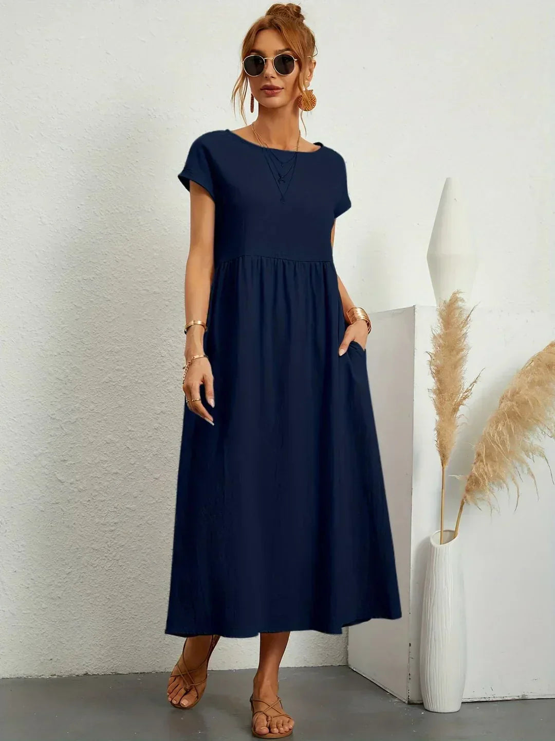 GABRIELLE™ — A Flowing Midi Dress with Timeless Elegance