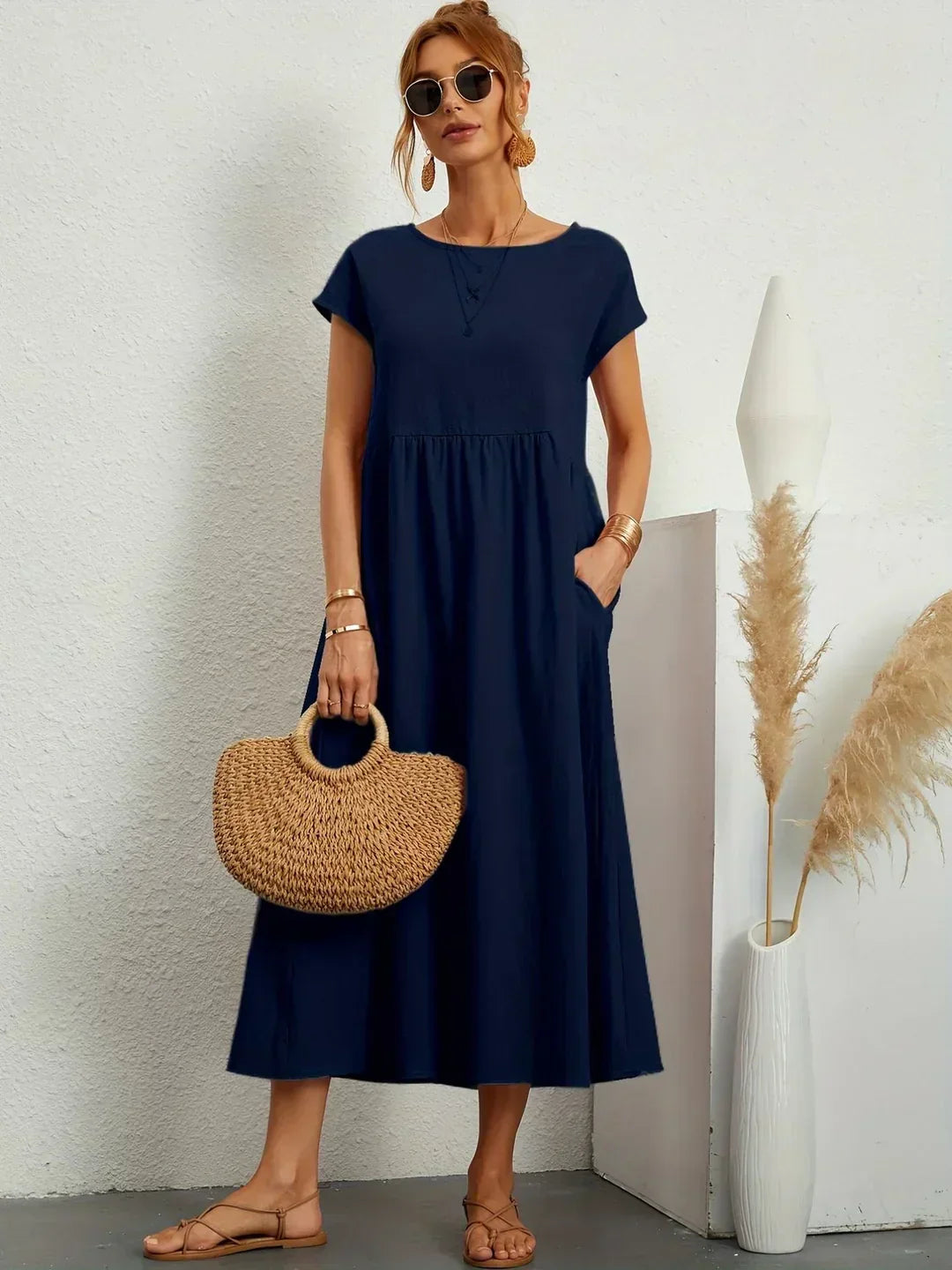 GABRIELLE™ — A Flowing Midi Dress with Timeless Elegance