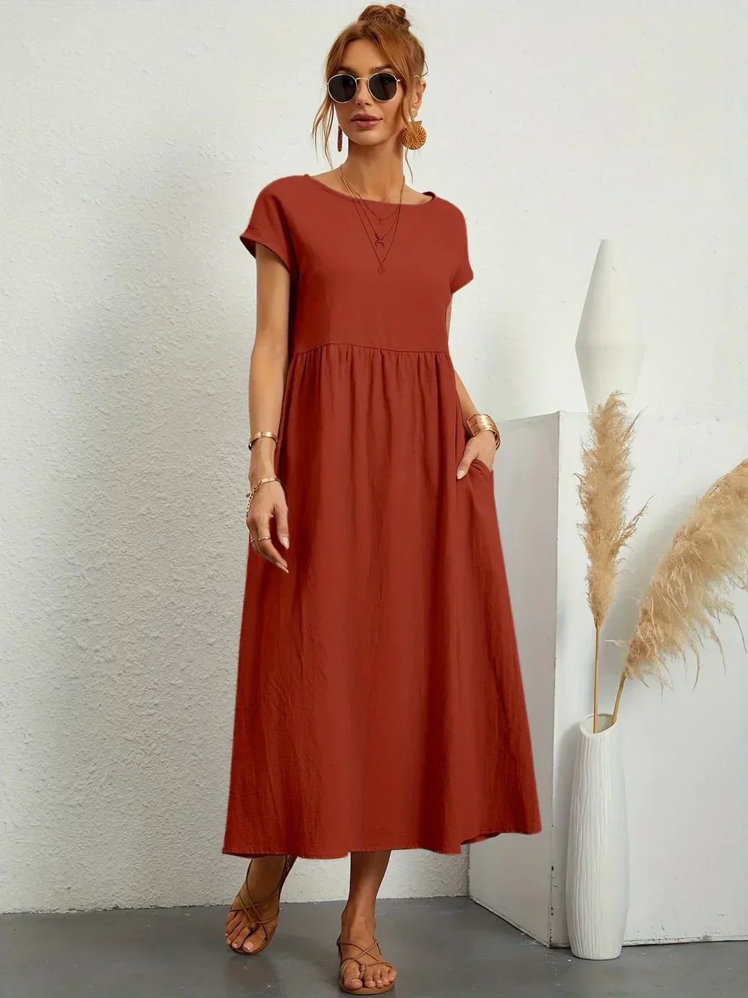 GABRIELLE™ — A Flowing Midi Dress with Timeless Elegance