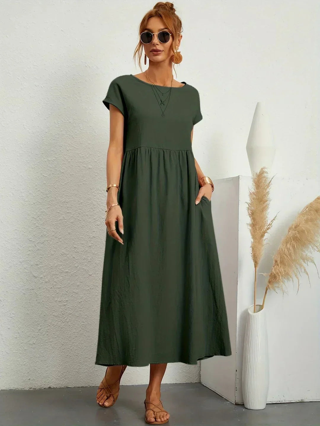 GABRIELLE™ — A Flowing Midi Dress with Timeless Elegance