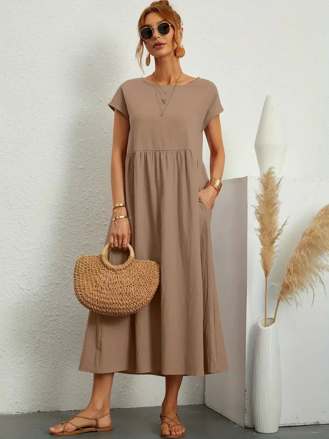 GABRIELLE™ — A Flowing Midi Dress with Timeless Elegance