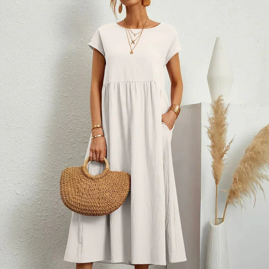 GABRIELLE™ — A Flowing Midi Dress with Timeless Elegance