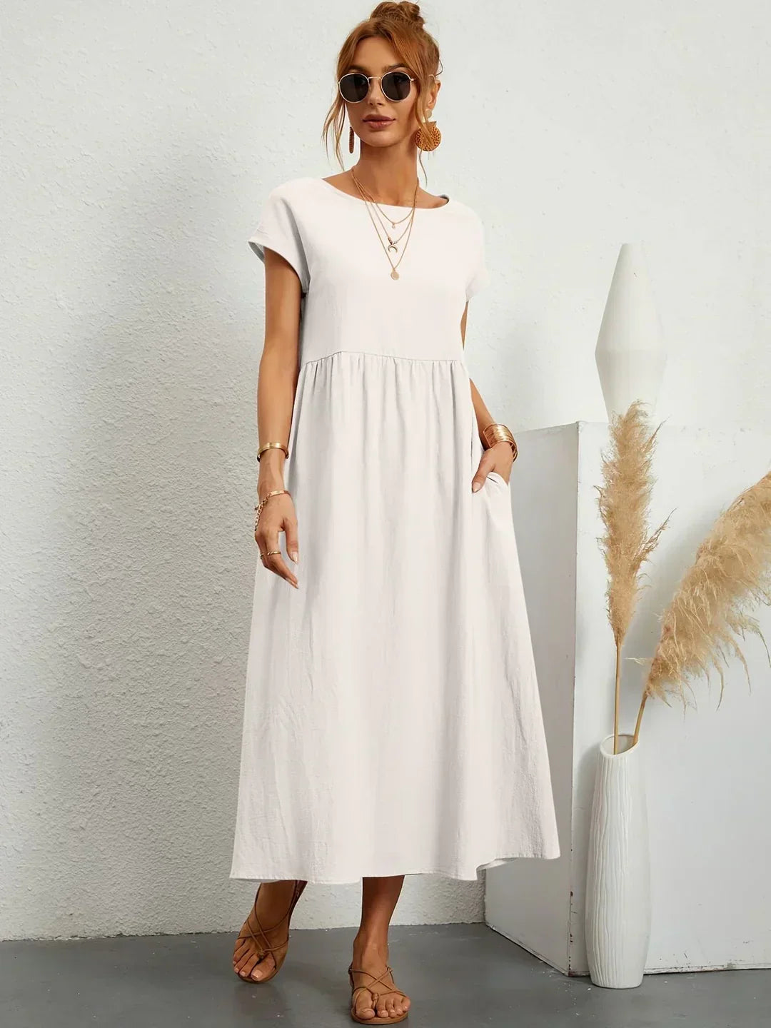 GABRIELLE™ — A Flowing Midi Dress with Timeless Elegance