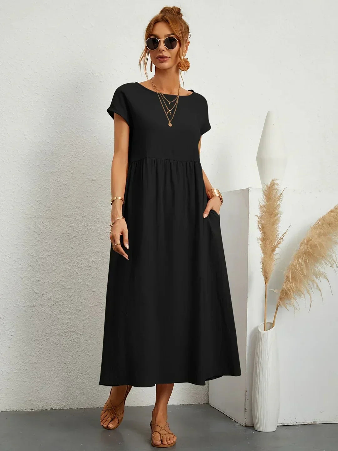 GABRIELLE™ — A Flowing Midi Dress with Timeless Elegance