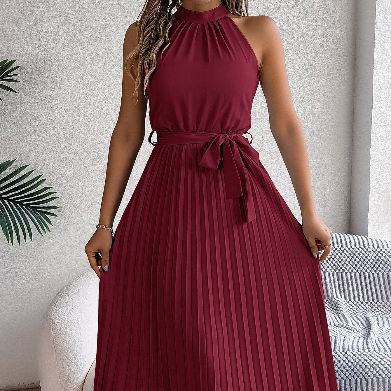 CEDRINE™ | Graceful Pleated Midi Dress