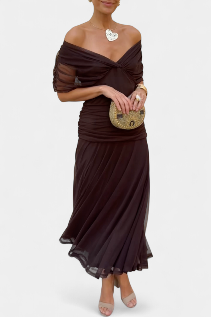FLORENDA™ | Long Floral V Neck Dress