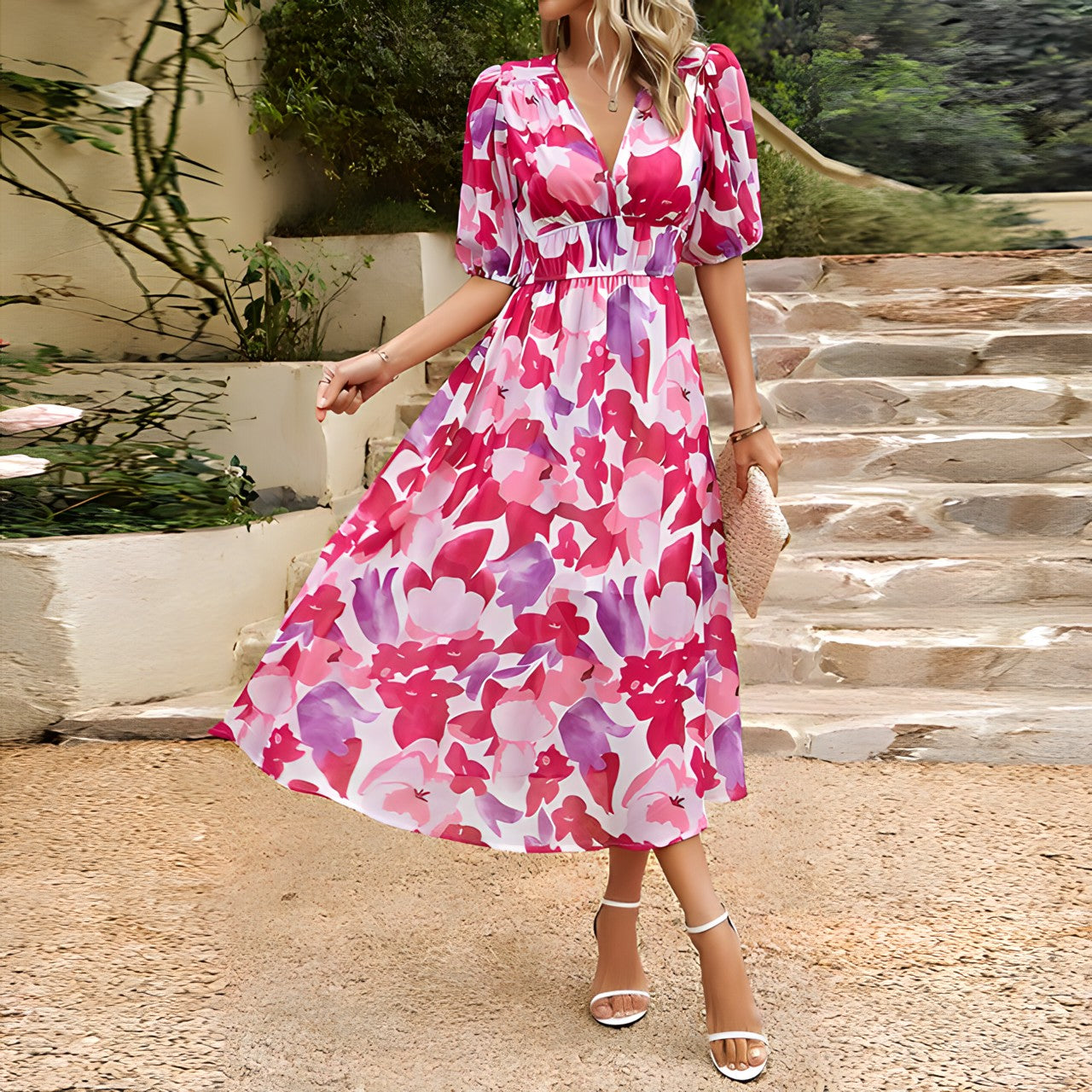 ANNELIE™ | Daydream Floral Midi Dress