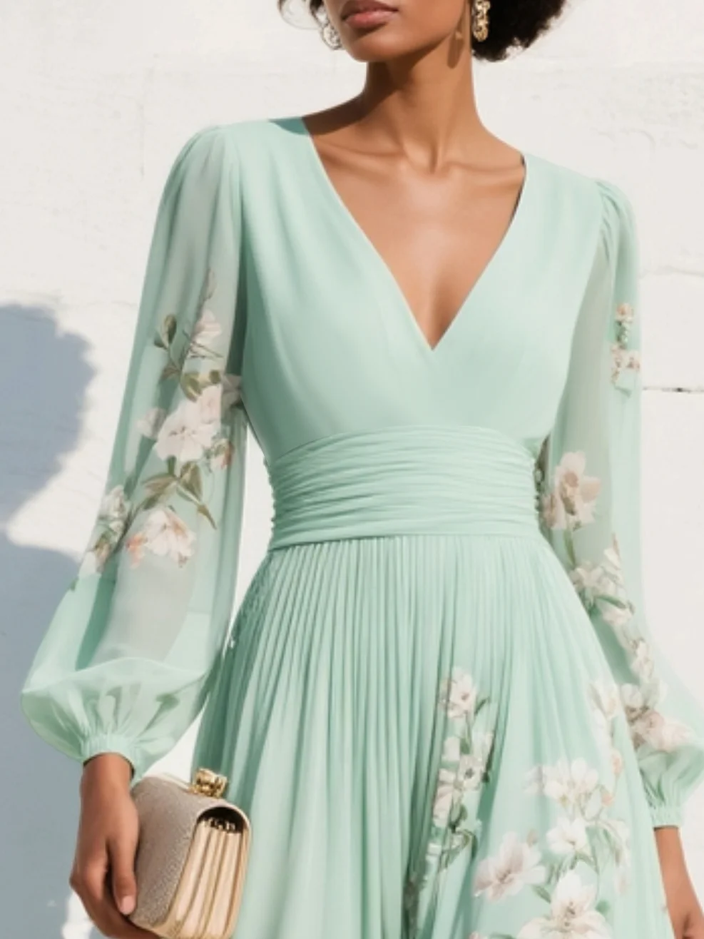 Odelia | Floral Midi Dress with Flowing Silhouette