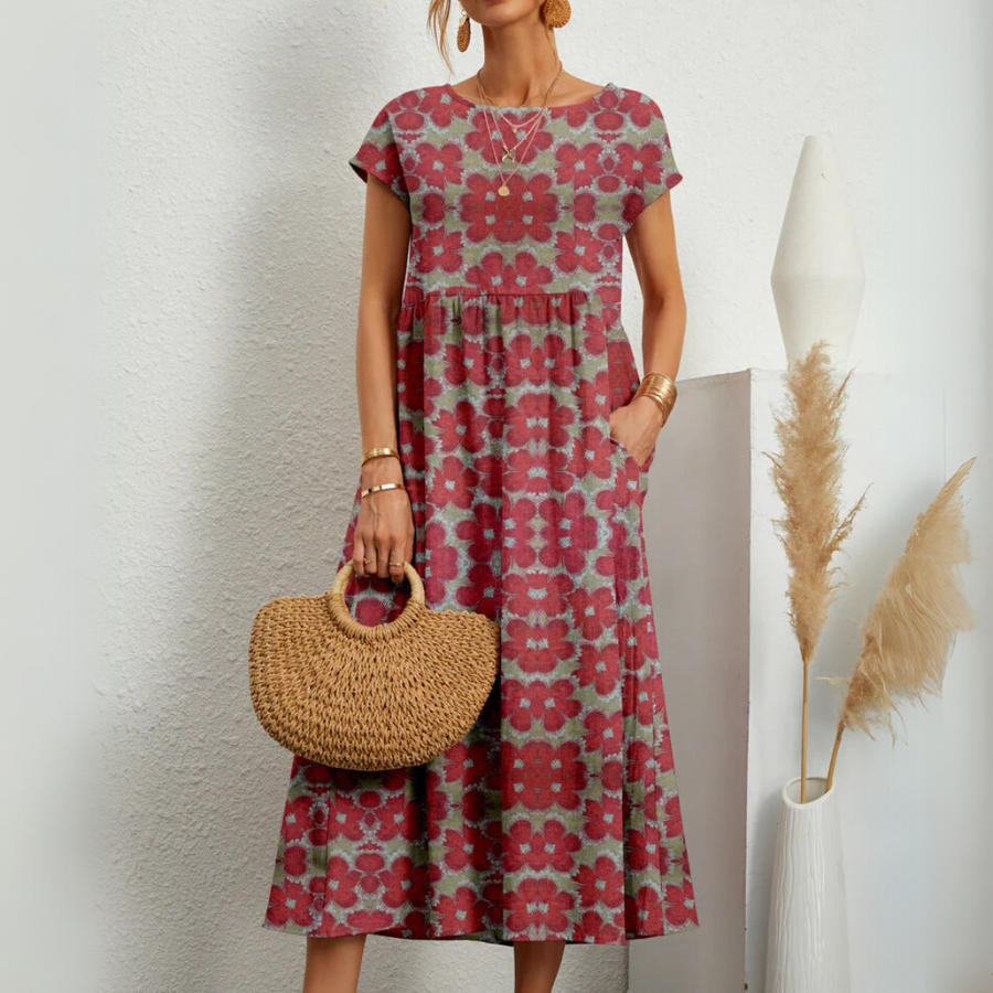 FLORENE™ - Breezy Floral Midi Dress
