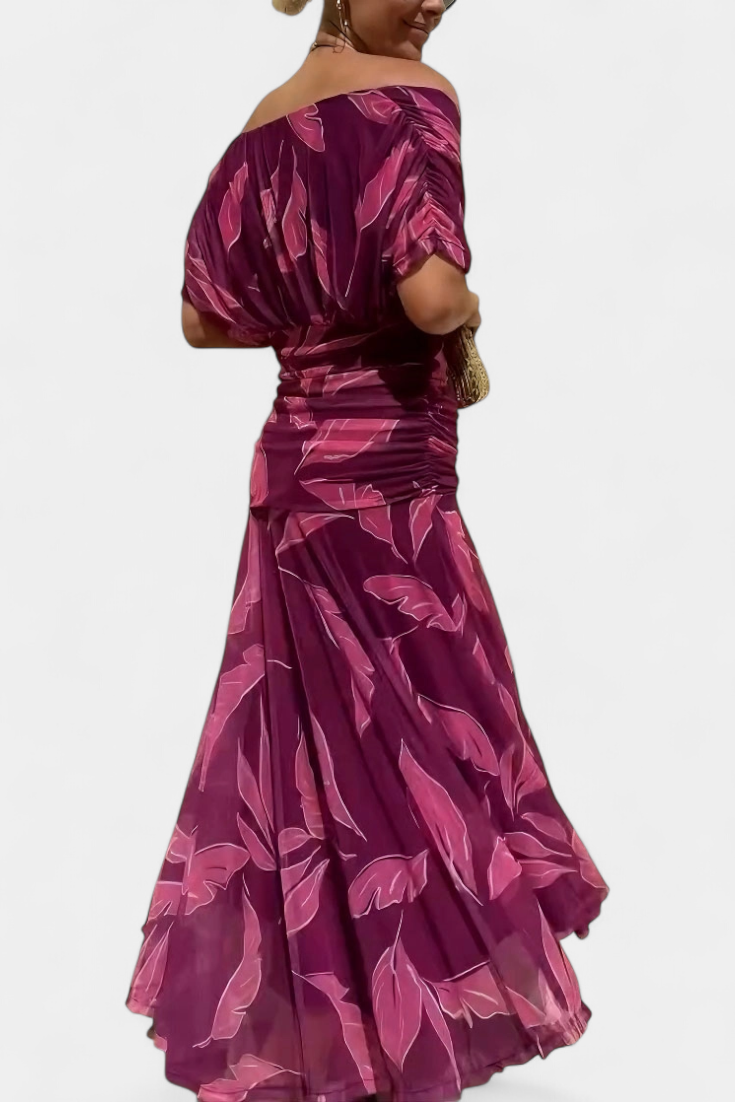 FLORENDA™ | Long Floral V Neck Dress