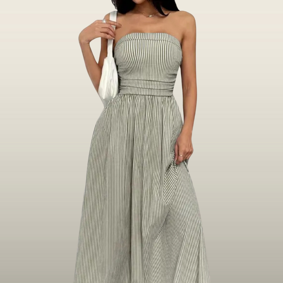 TRELLY™ – Classic Striped Summer Tube Maxi Dress