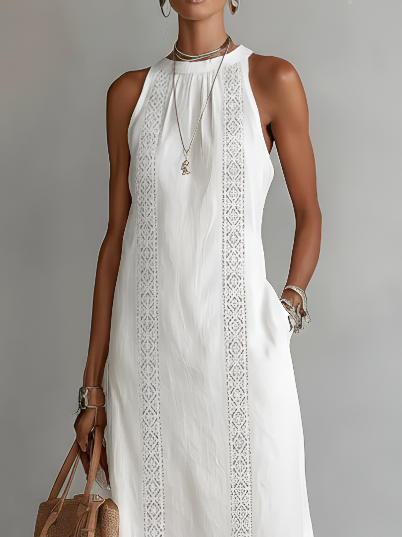 JIMENA | Midi Dress with a Mandarin Collar