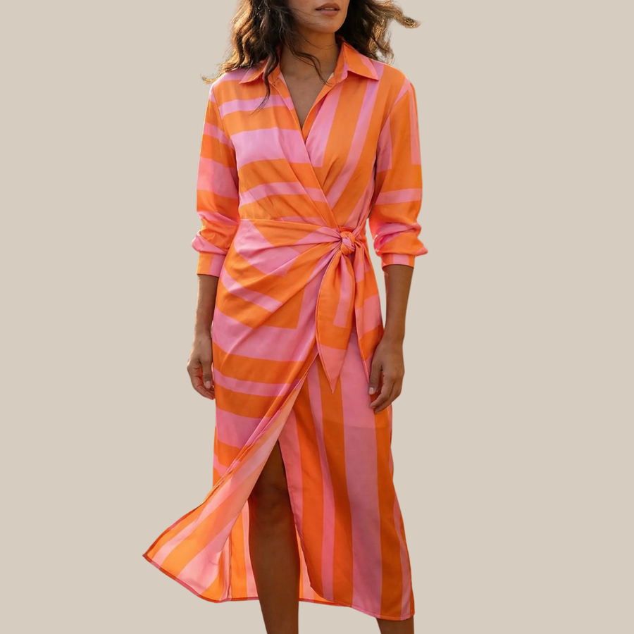 Eloria Striped Elegance Dress